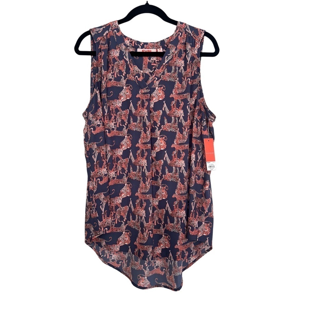 Evri Leopard Sleeveless Blouse Size 0X